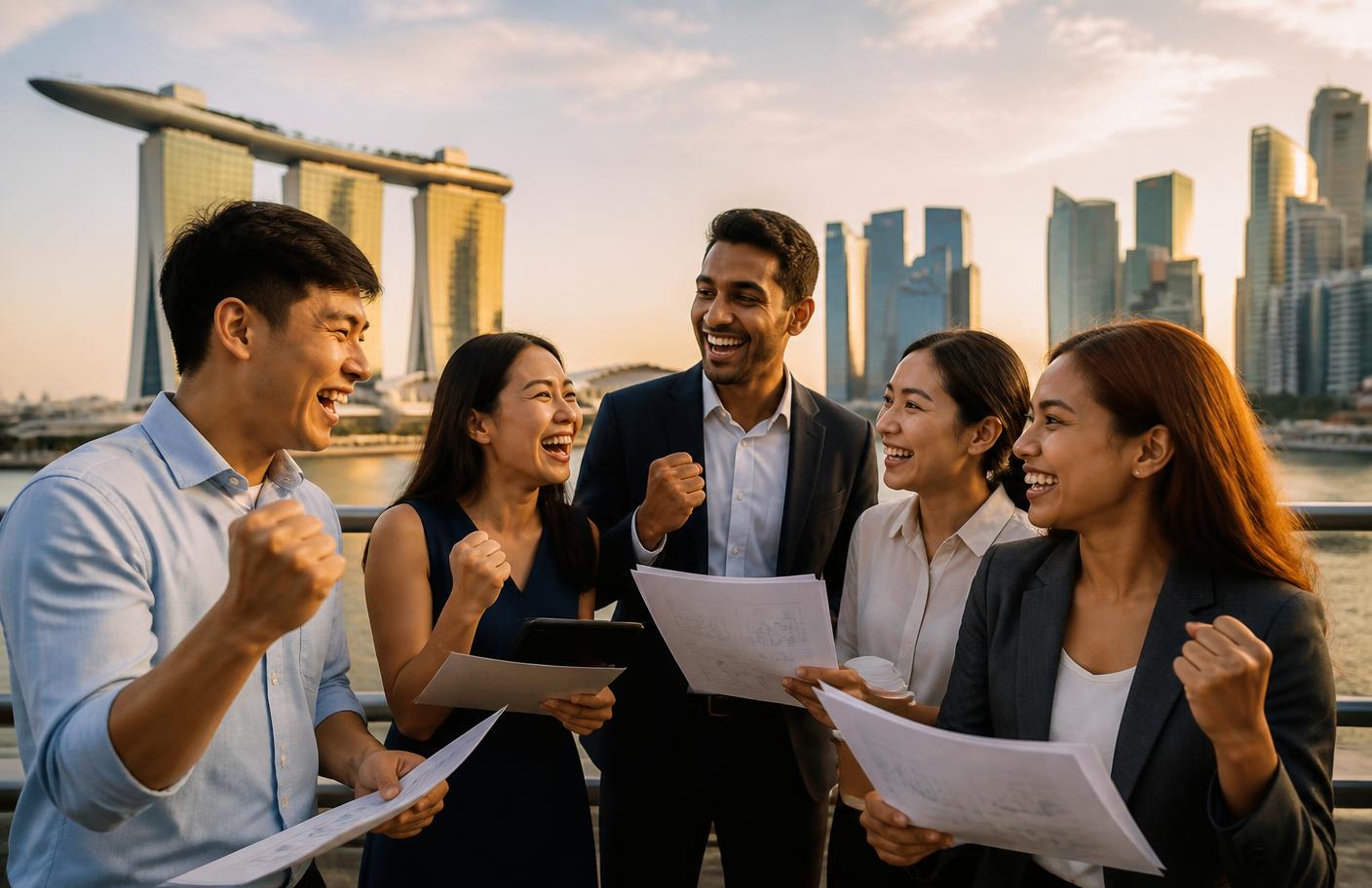 Approved pass holders celebrating together in Singapore