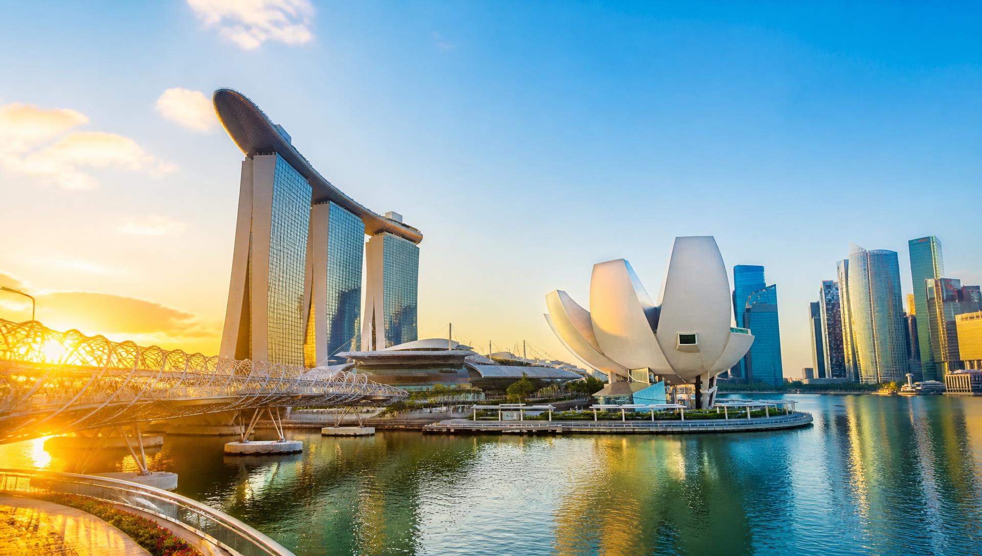 Singapore Marina Bay skyline at sunrise